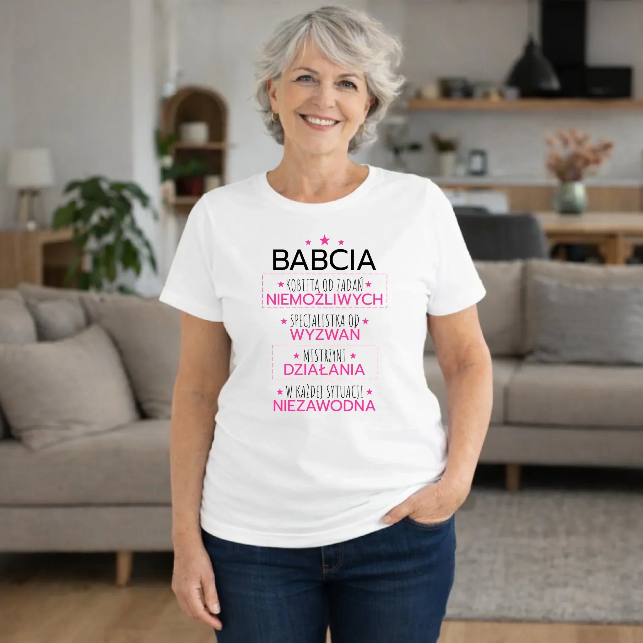 Koszulka dla babci - Babcia kobieta od zadań niemożliwych B30 - StoryCups.pl
