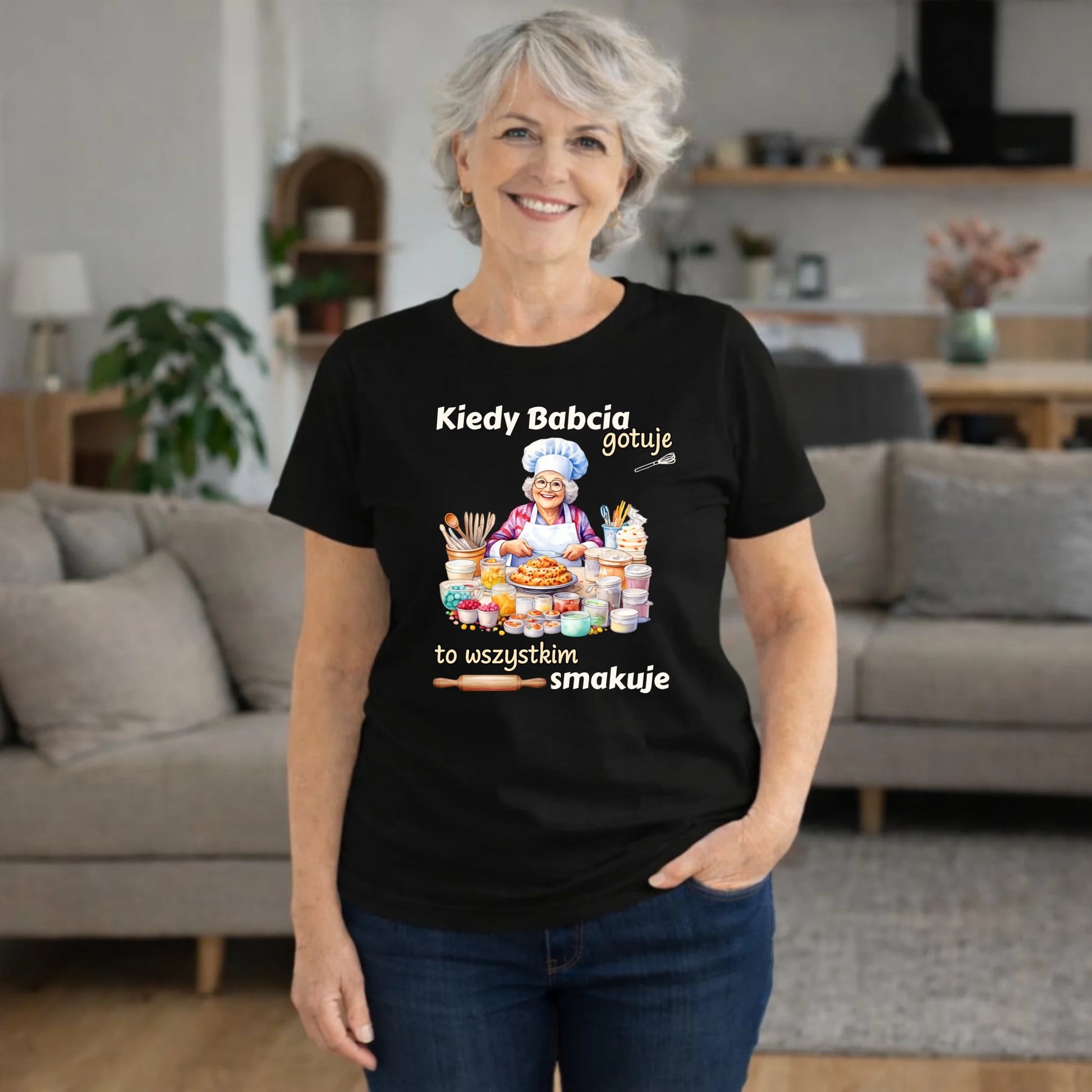 Koszulka dla babci - Kiedy babcia gotuje to wszystkim smakuje B34 - StoryCups.pl