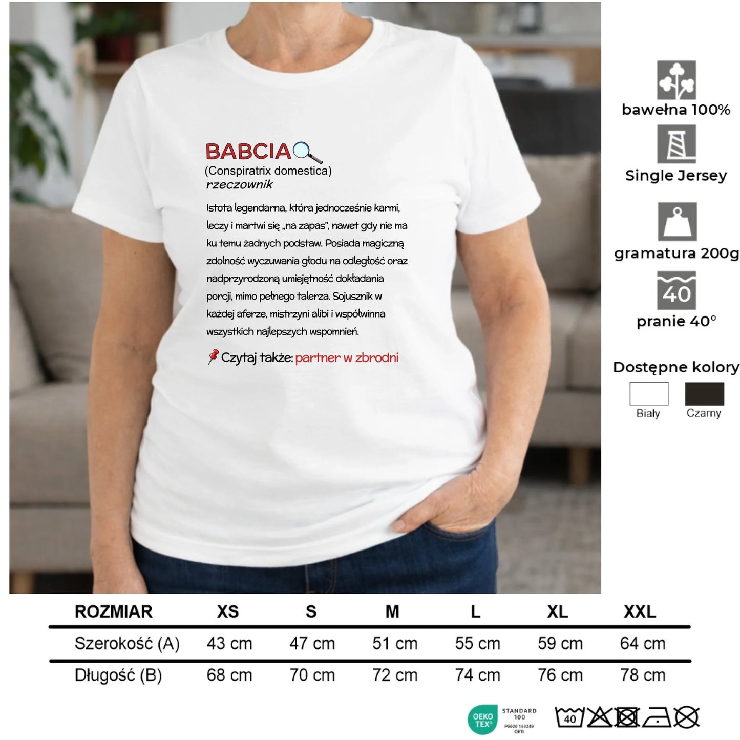 Koszulka dla babci - Babcia śmieszna definicja B35 - StoryCups.pl