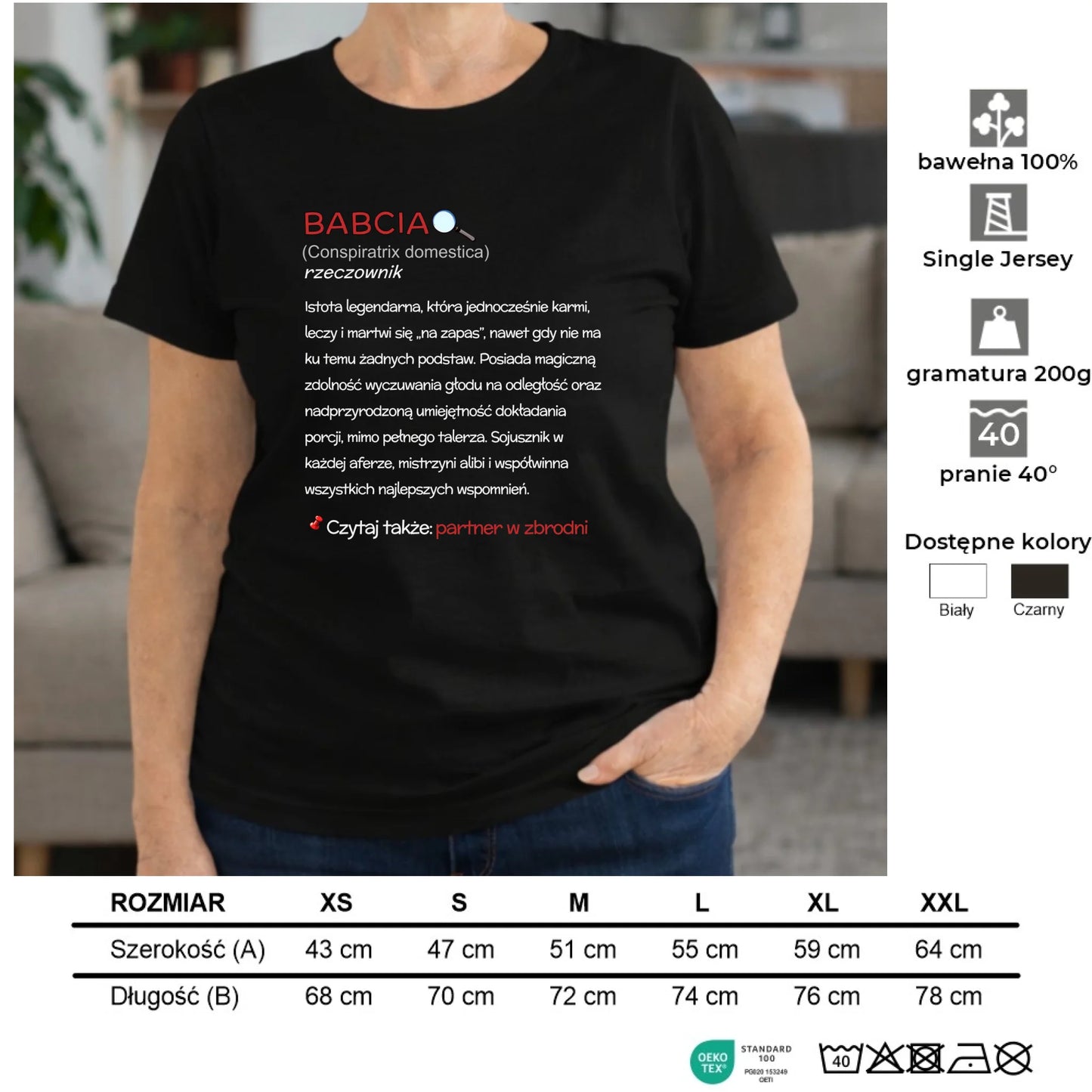 Koszulka dla babci - Babcia śmieszna definicja B35 - StoryCups.pl