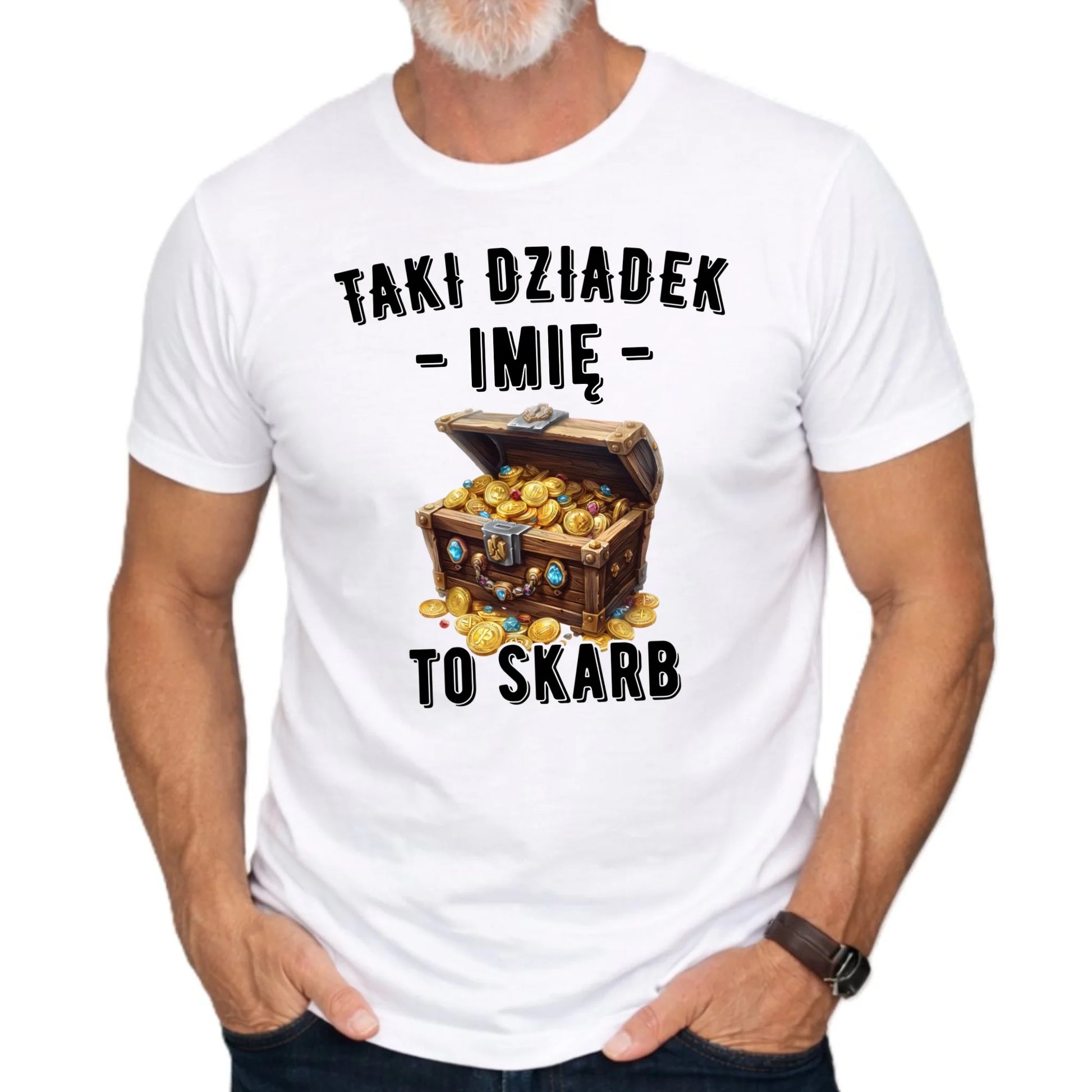 Koszulka dla dziadka - Taki dziadek to skarb - personalizowana D19 - StoryCups.pl
