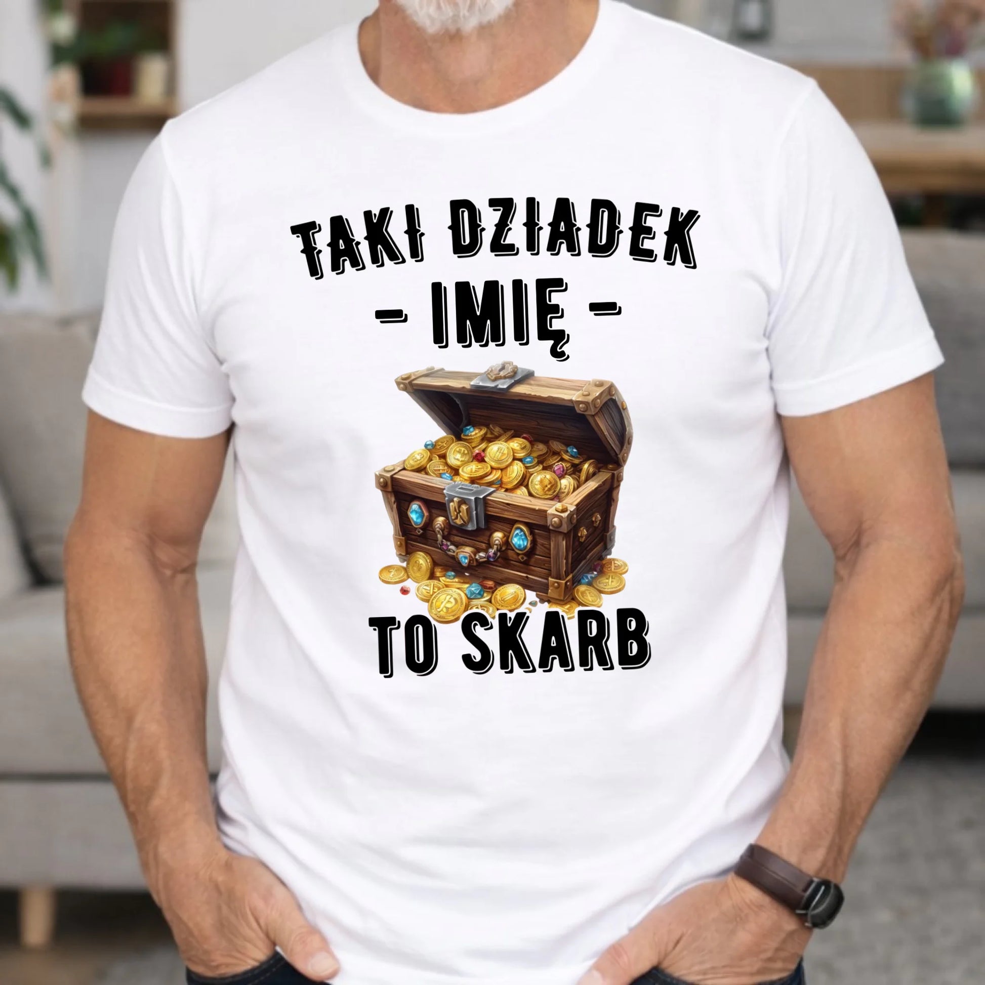 Koszulka dla dziadka - Taki dziadek to skarb - personalizowana D19 - StoryCups.pl