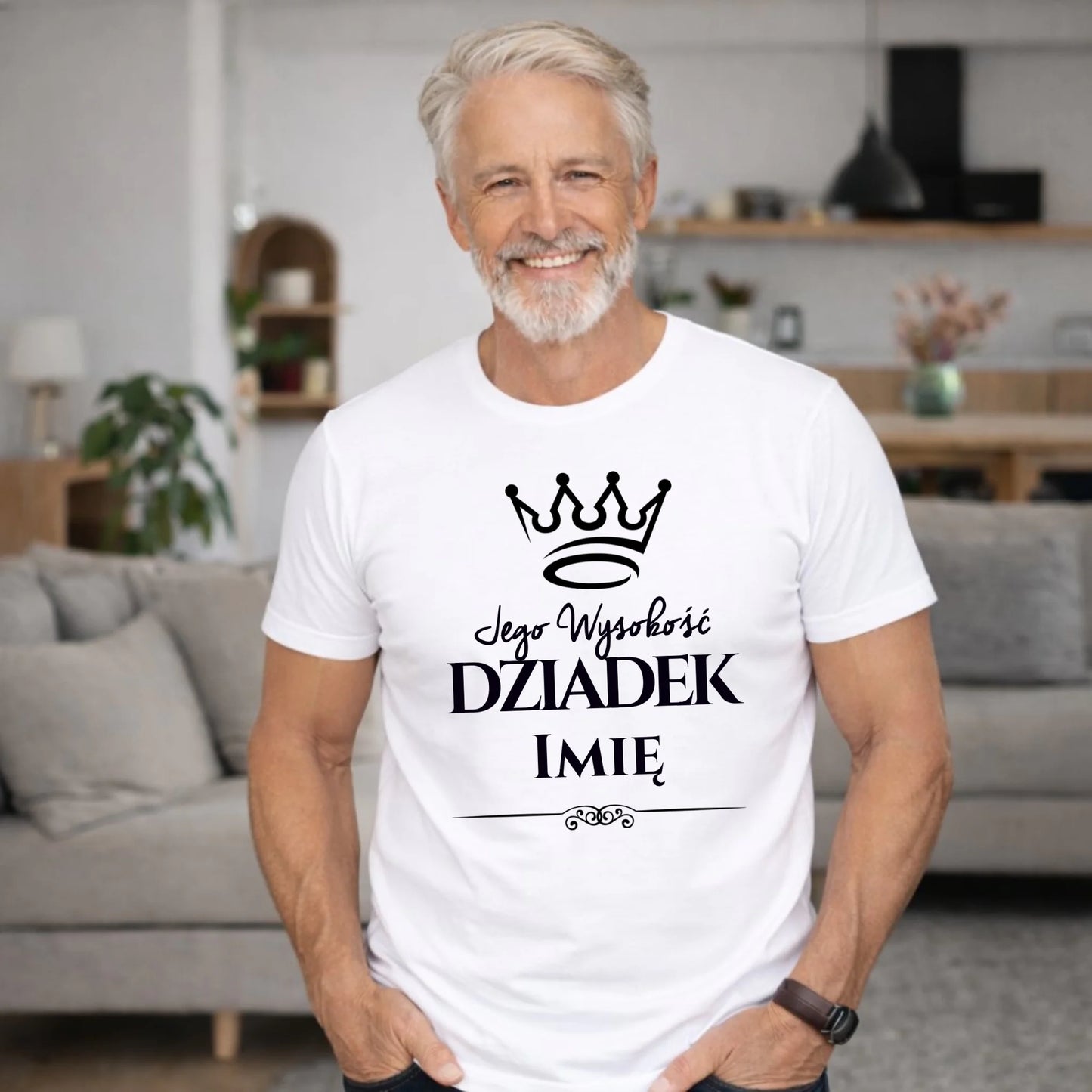 Koszulka dla dziadka - Jego Wysokość dziadek - personalizowana D11 - StoryCups.pl