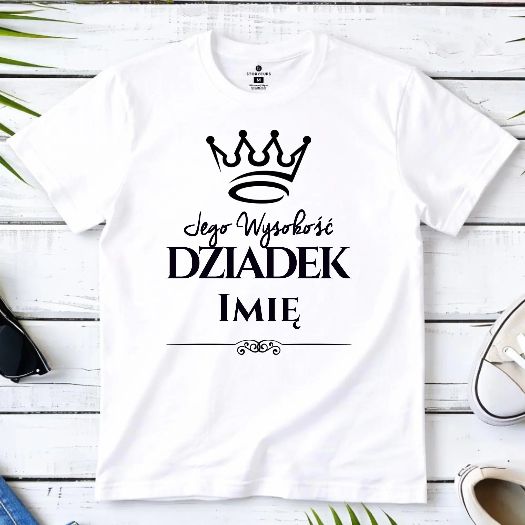 Koszulka dla dziadka - Jego Wysokość dziadek - personalizowana D11 - StoryCups.pl