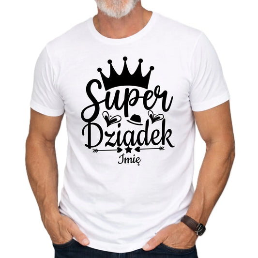 Koszulka dla dziadka - Super Dziadek - personalizowana D03 - StoryCups.pl