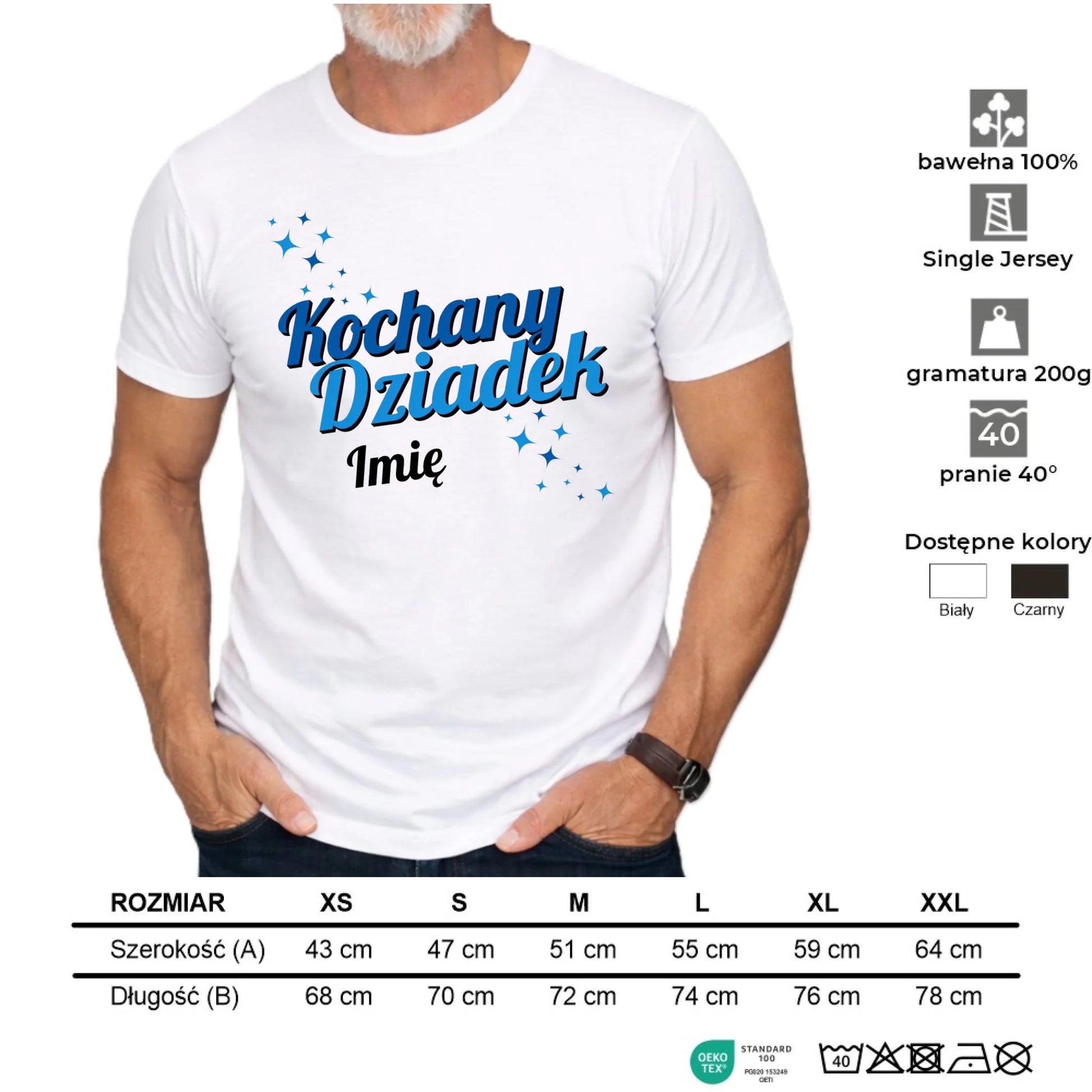 Koszulka dla dziadka - Kochany Dziadek - personalizowana D05 - StoryCups.pl