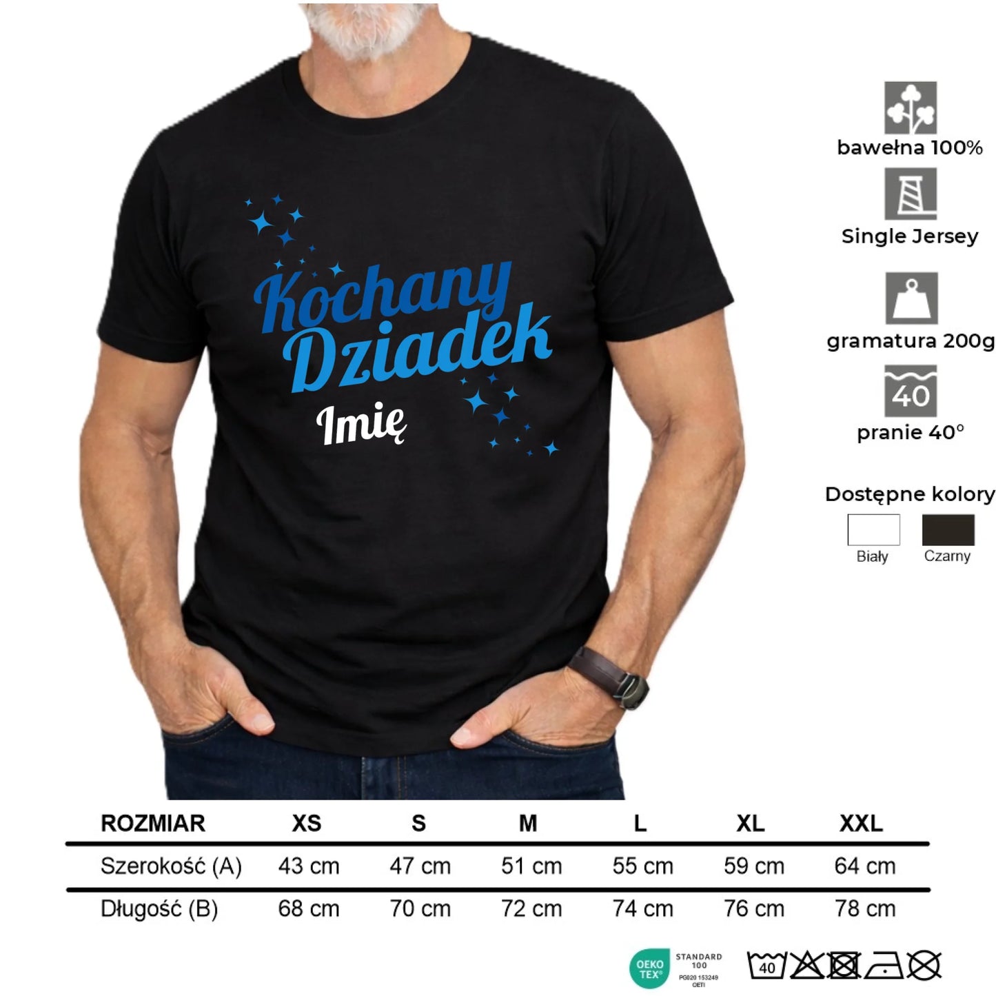 Koszulka dla dziadka - Kochany Dziadek - personalizowana D05 - StoryCups.pl