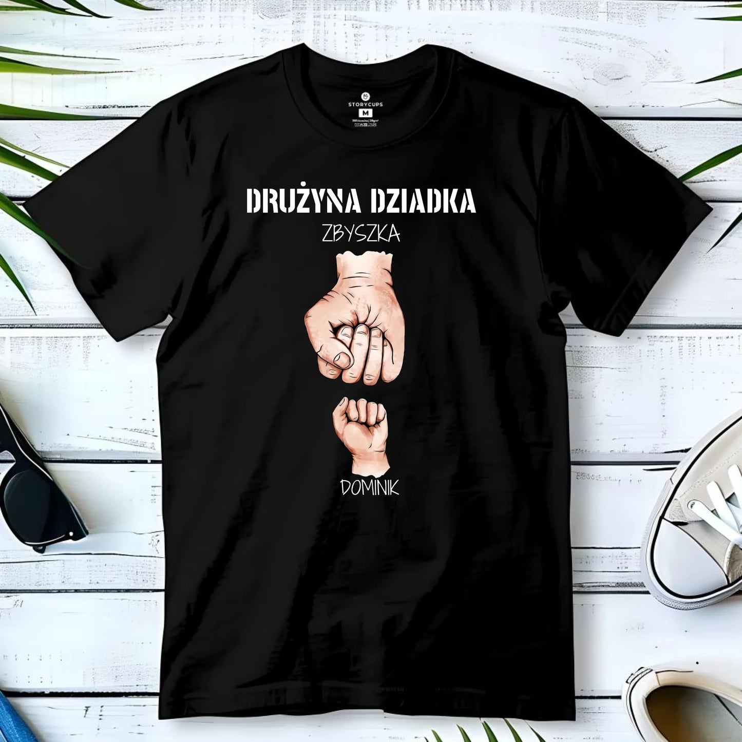 Koszulka dla dziadka - Drużyna dziadka 1-6 imion wnuków - personalizowana D07 - StoryCups.pl