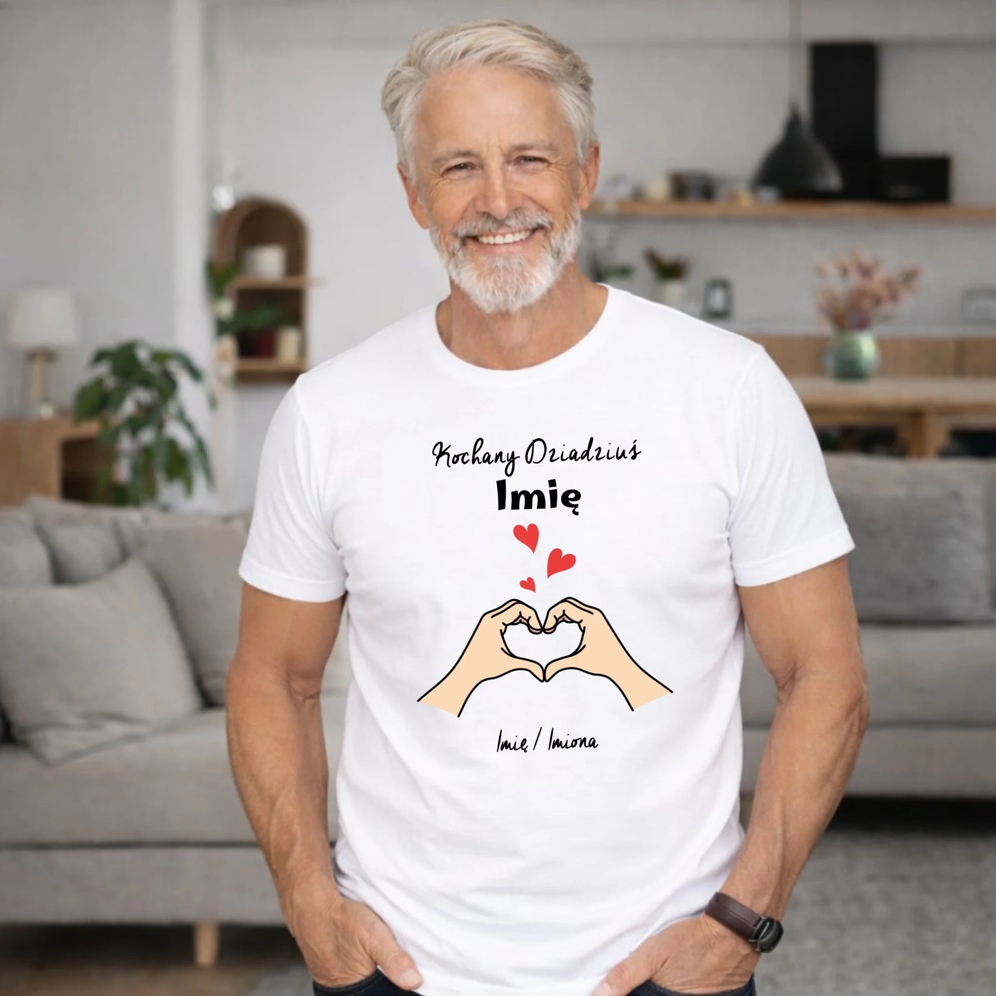 Koszulka dla dziadka - Kochany Dziadek podpis - personalizowana D13 - StoryCups.pl