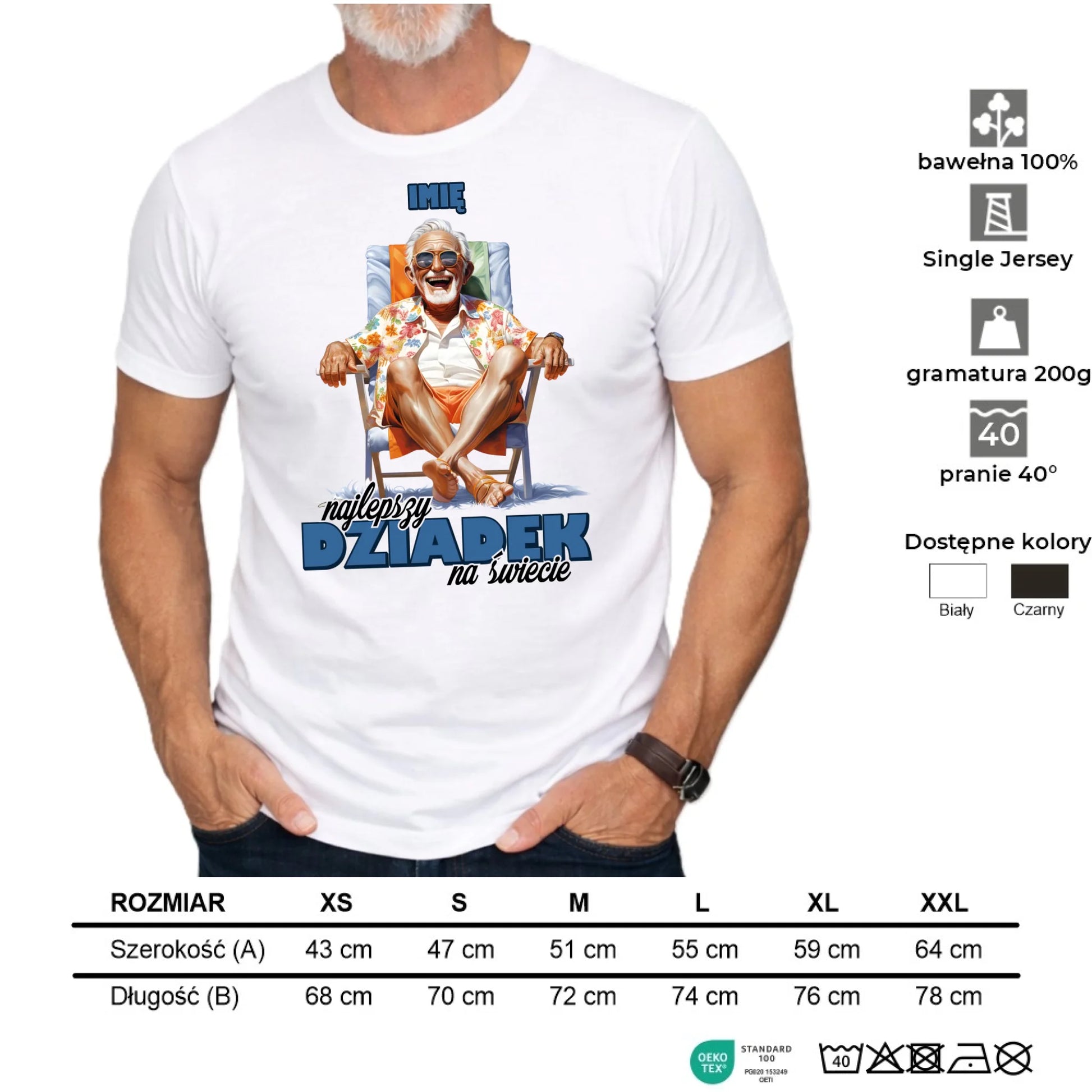 Koszulka dla dziadka - Najlepszy Dziadek na świecie - personalizowana D14 - StoryCups.pl