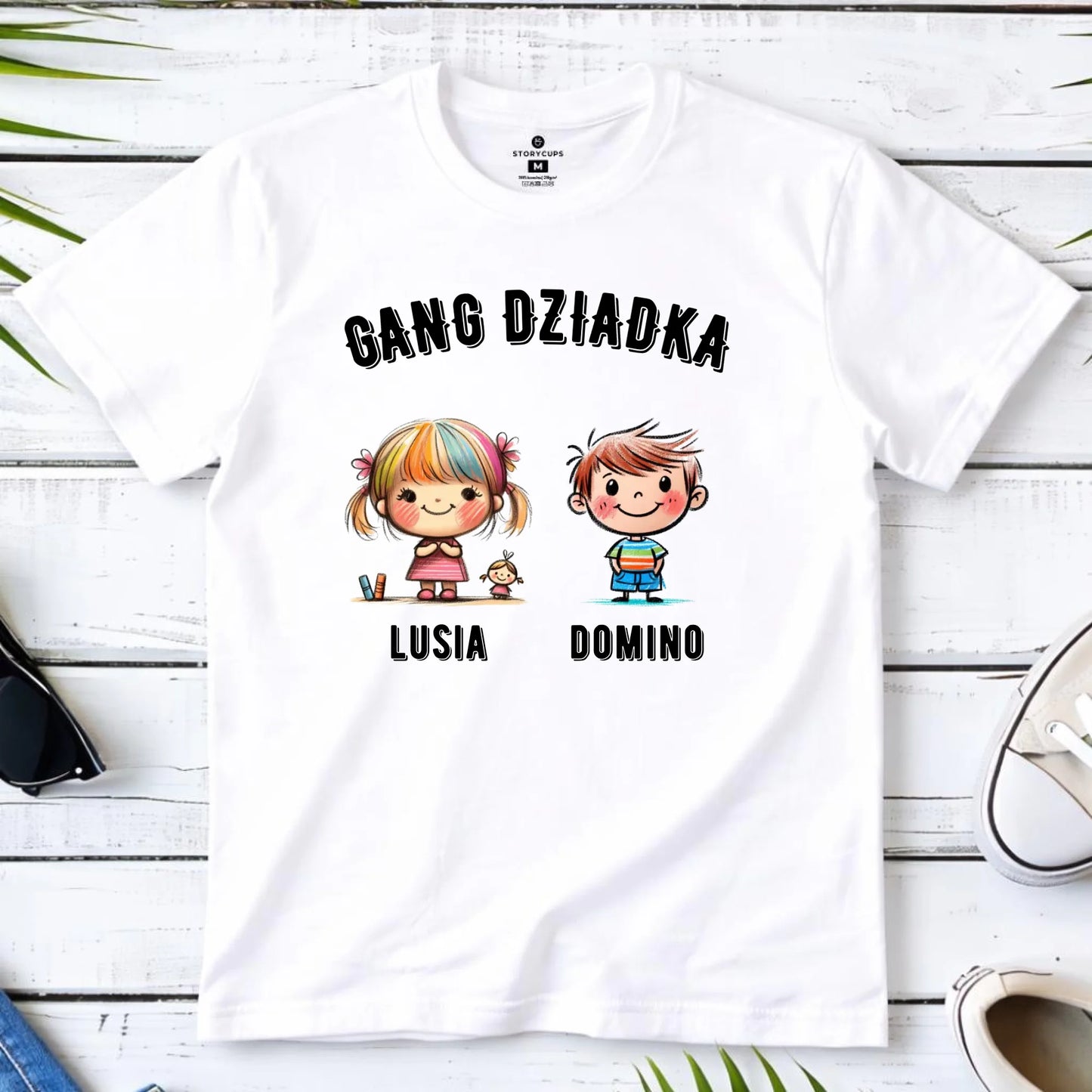Koszulka dla dziadka - Gang Dziadka imiona wnuków 2-6 - personalizowana D18 - StoryCups.pl