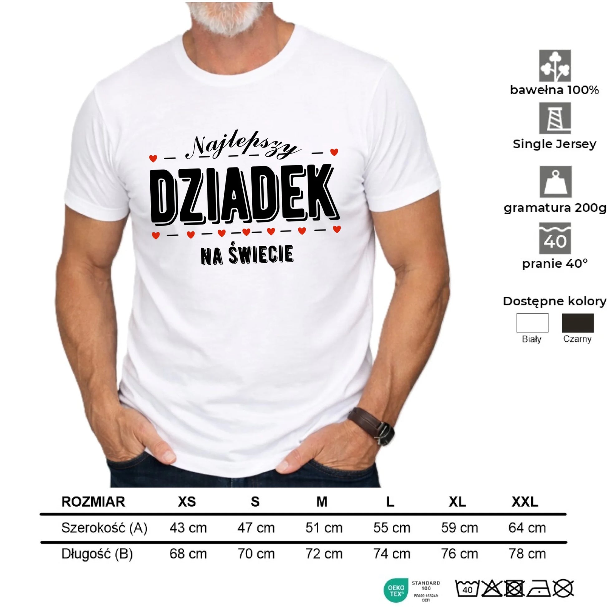 Koszulka dla dziadka - Najlepszy dziadek na świecie D23 - StoryCups.pl