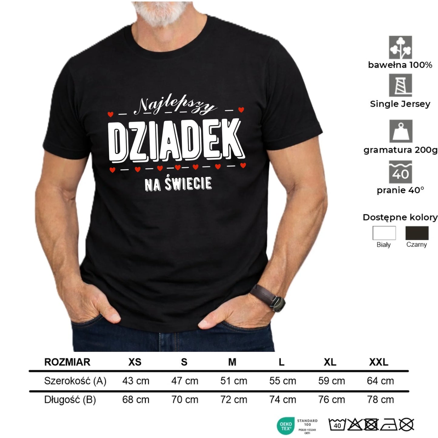 Koszulka dla dziadka - Najlepszy dziadek na świecie D23 - StoryCups.pl