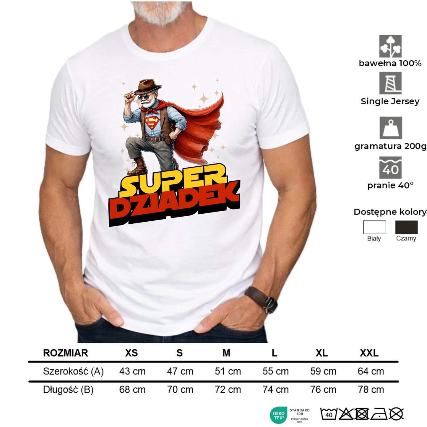 Koszulka dla dziadka - Super Dziadek D29 - StoryCups.pl