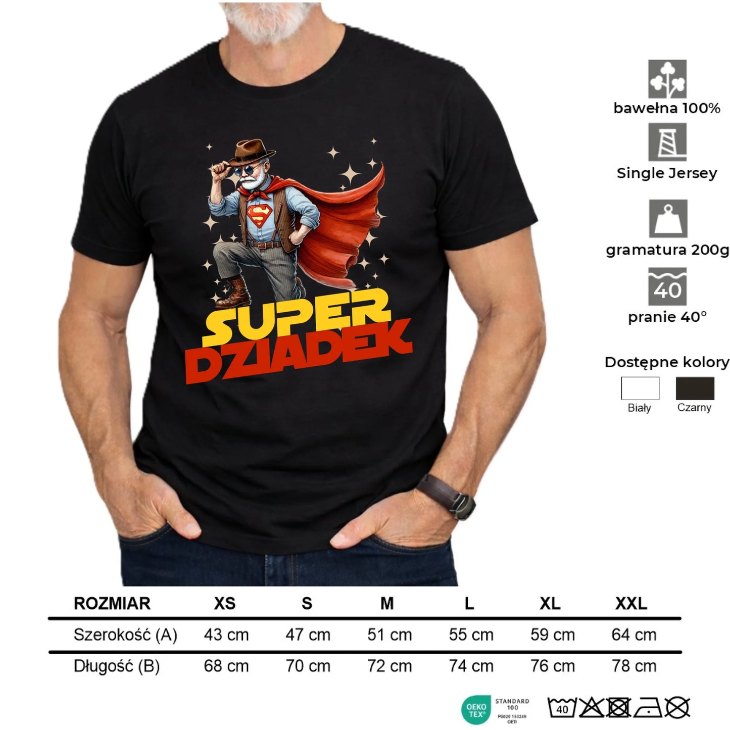 Koszulka dla dziadka - Super Dziadek D29 - StoryCups.pl