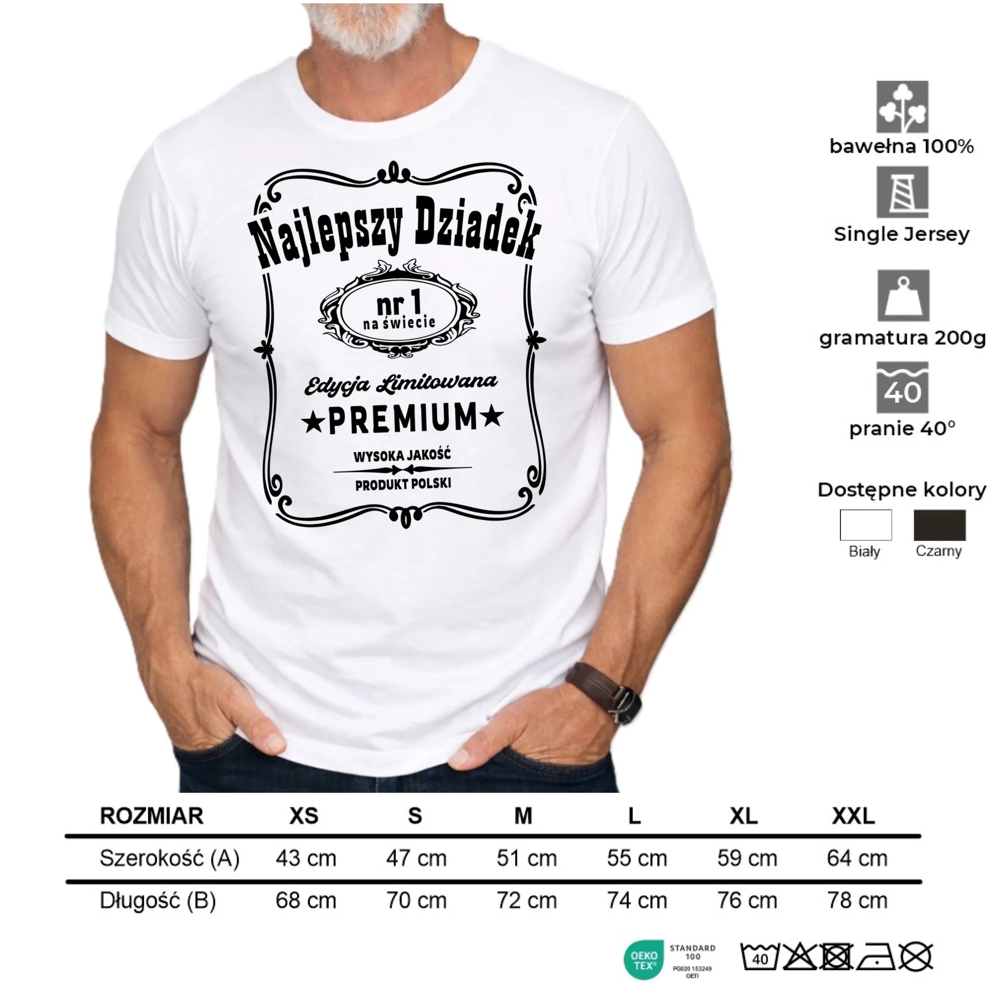 Koszulka dla dziadka - Najlepszy dziadek edycja limitowana D30 - StoryCups.pl