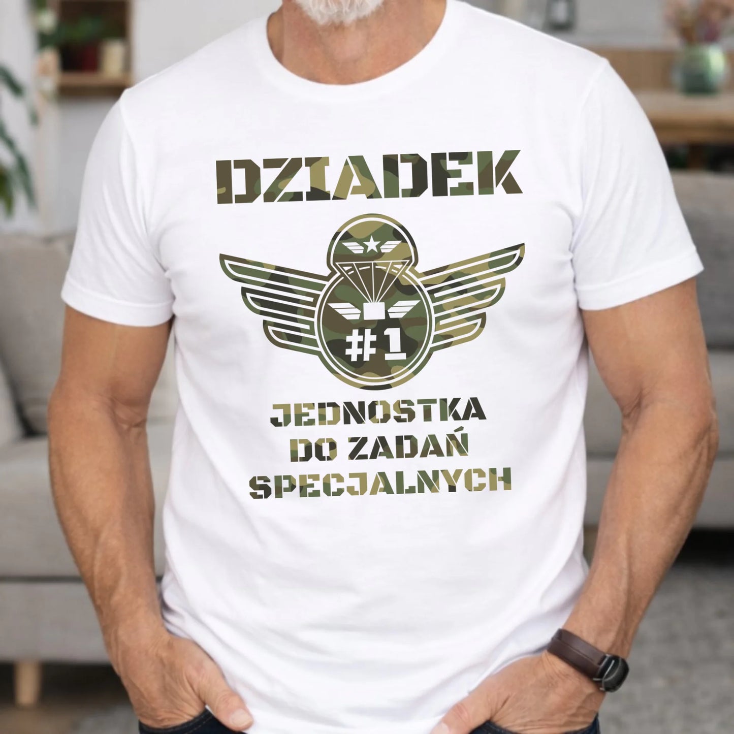 Koszulka dla dziadka - Dziadek jednostka do zadań specjalnych D31 - StoryCups.pl