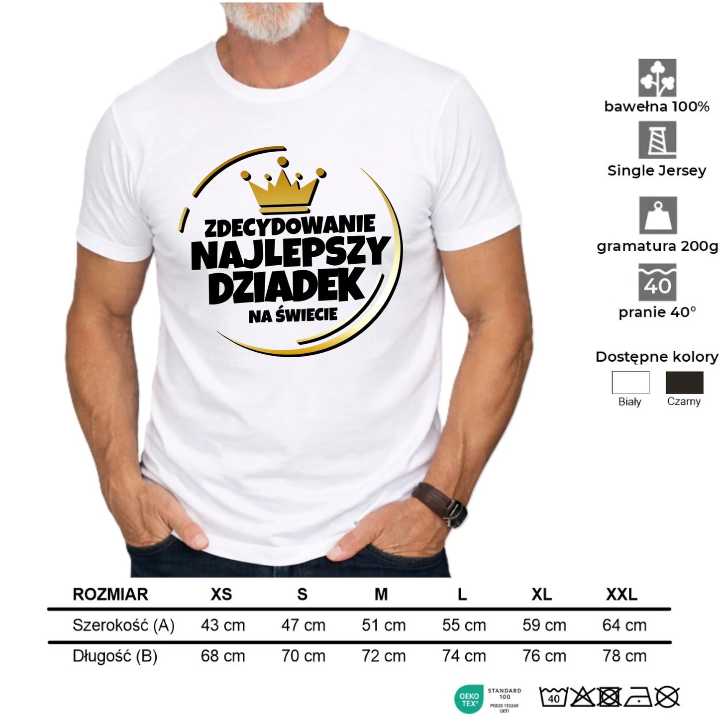 Koszulka dla dziadka - Zdecydowanie najlepszy dziadek D32 - StoryCups.pl