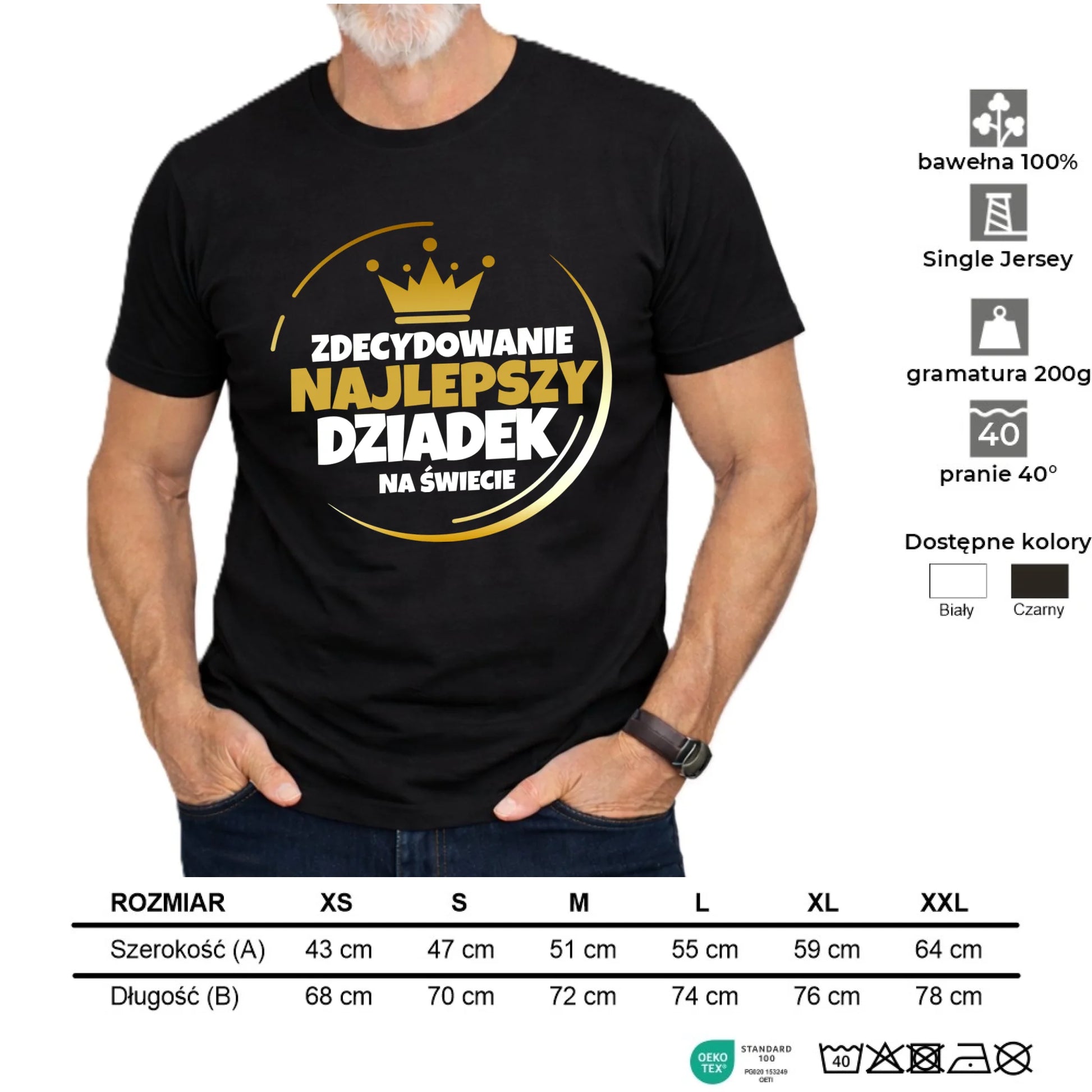 Koszulka dla dziadka - Zdecydowanie najlepszy dziadek D32 - StoryCups.pl