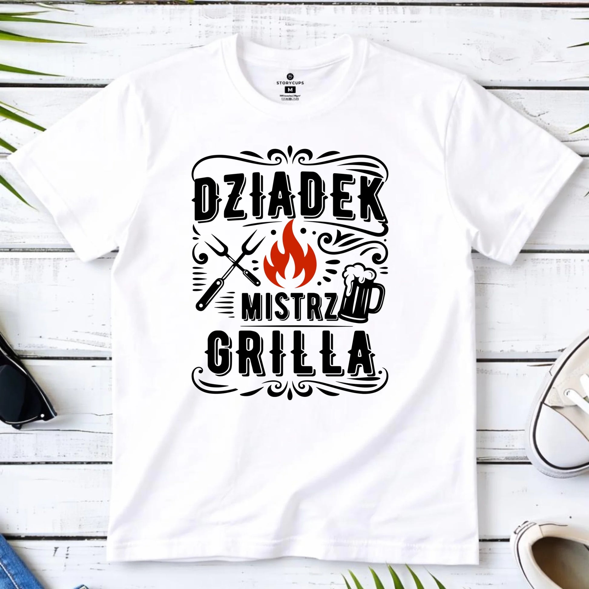 Koszulka dla dziadka - Dziadek mistrz grilla D33 - StoryCups.pl