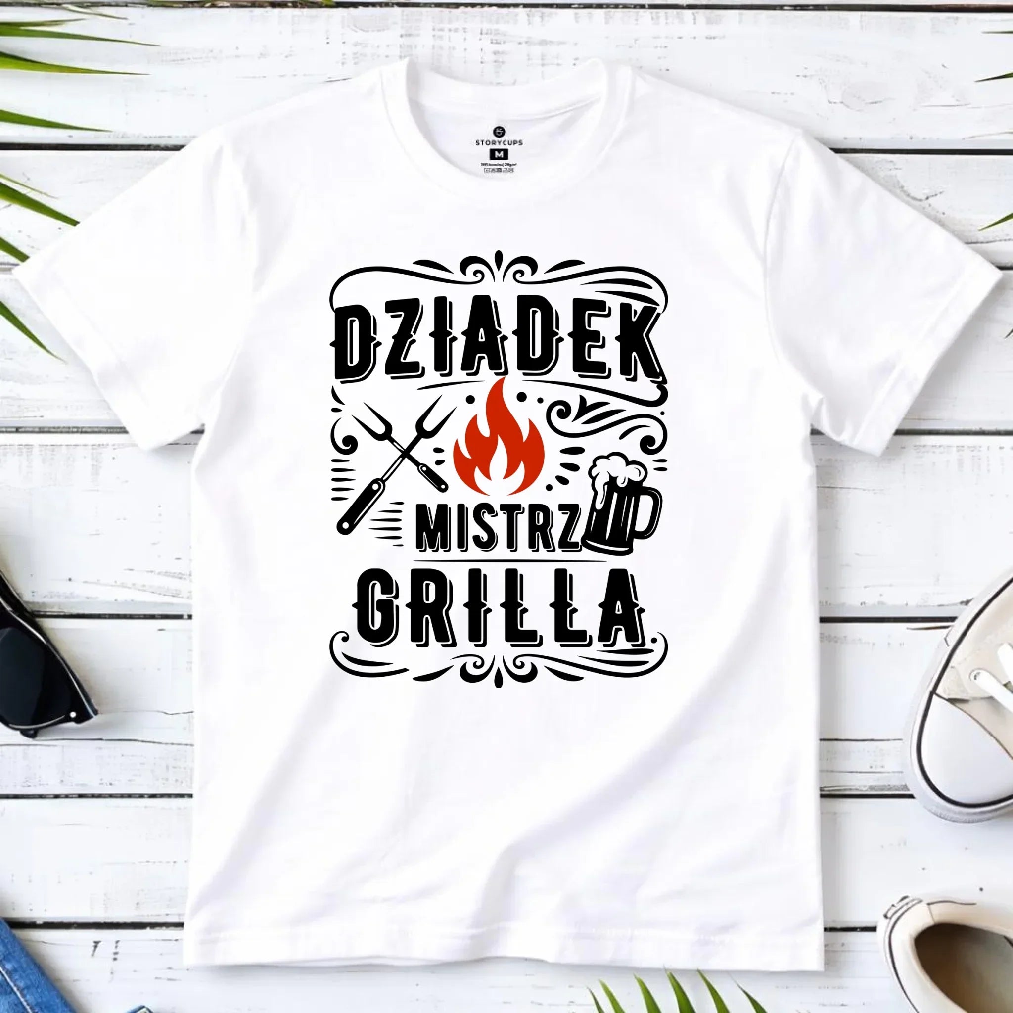 Koszulka dla dziadka - Dziadek mistrz grilla D33 - StoryCups.pl