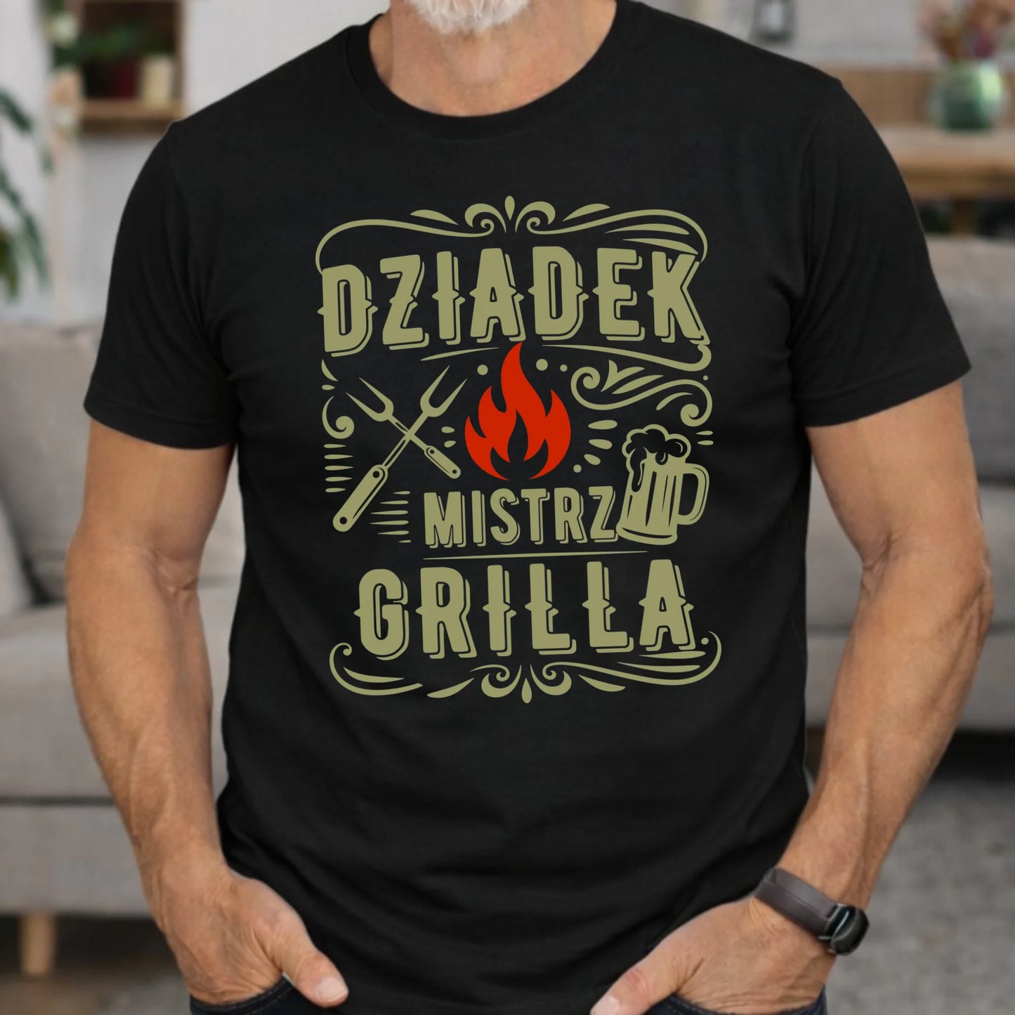 Koszulka dla dziadka - Dziadek mistrz grilla D33 - StoryCups.pl