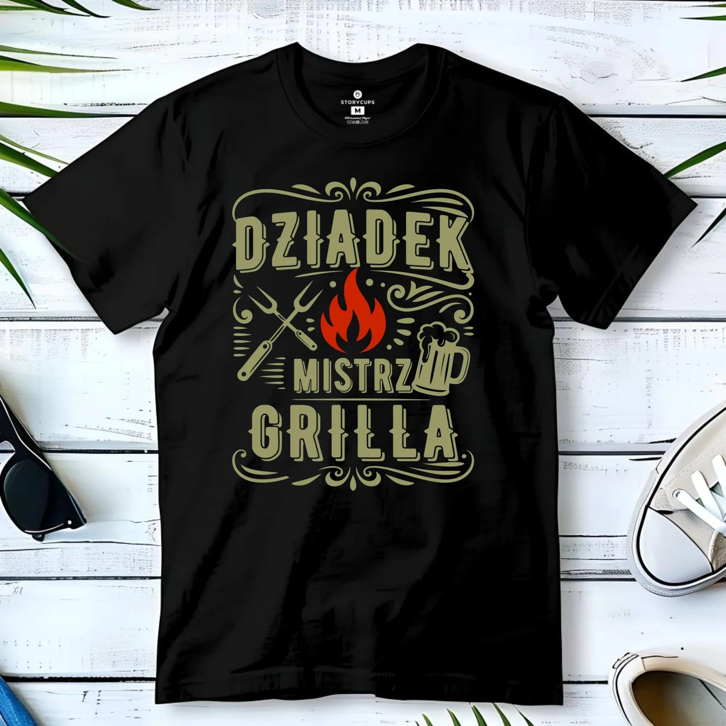 Koszulka dla dziadka - Dziadek mistrz grilla D33 - StoryCups.pl