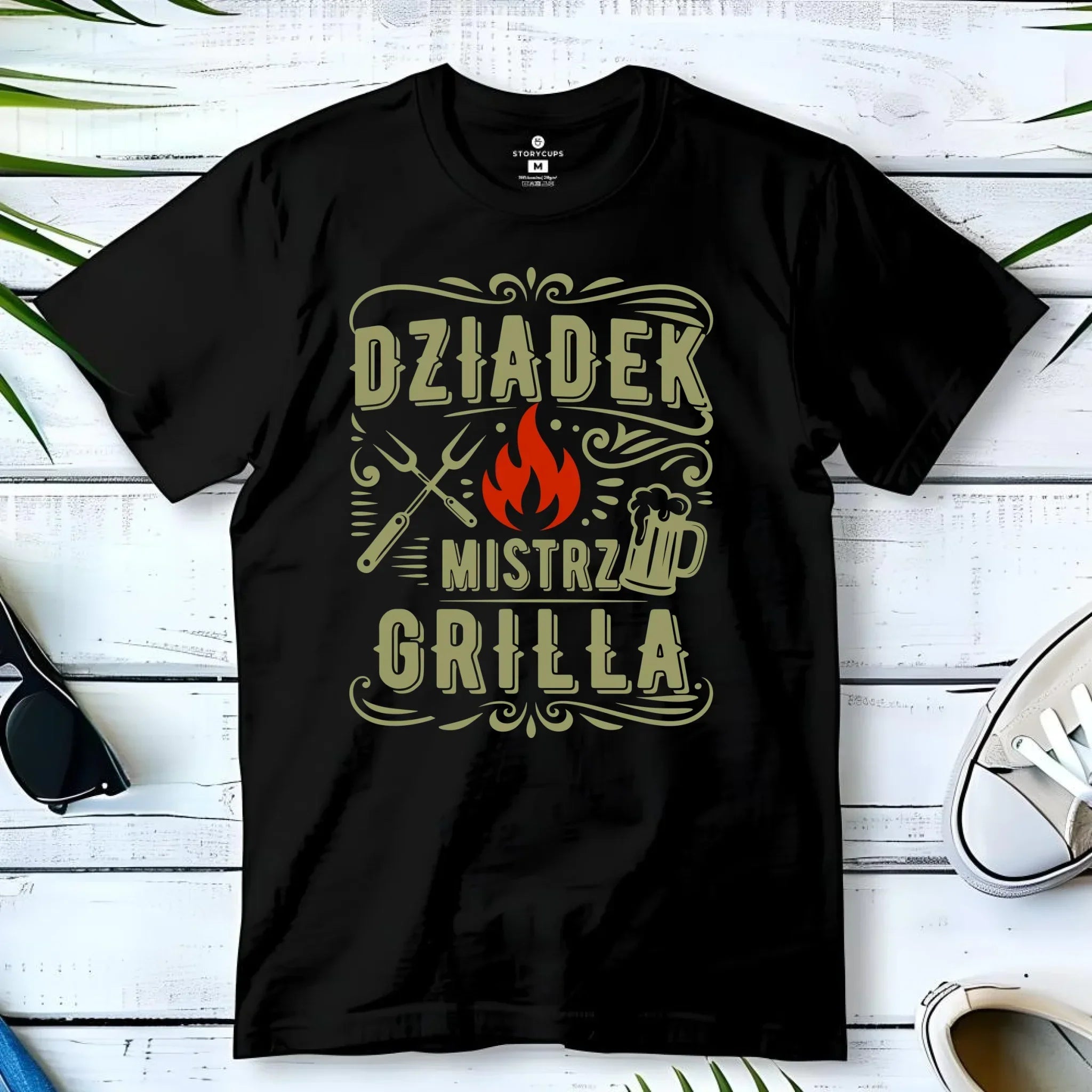 Koszulka dla dziadka - Dziadek mistrz grilla D33 - StoryCups.pl