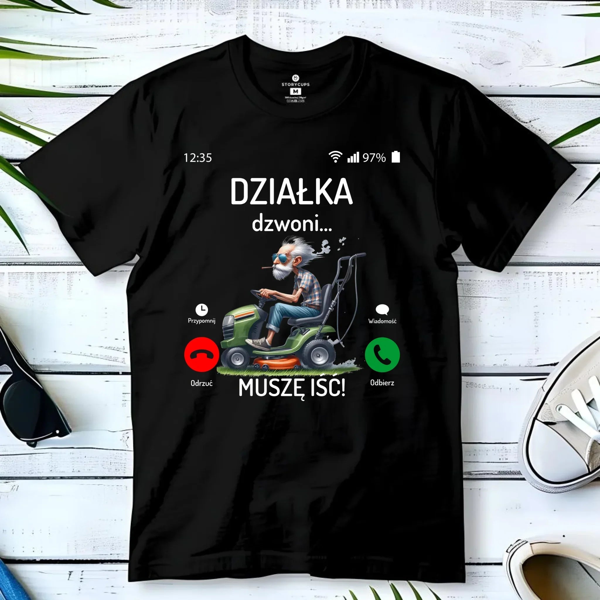 Koszulka dla dziadka - Działka dzwoni muszę iść D35 - StoryCups.pl