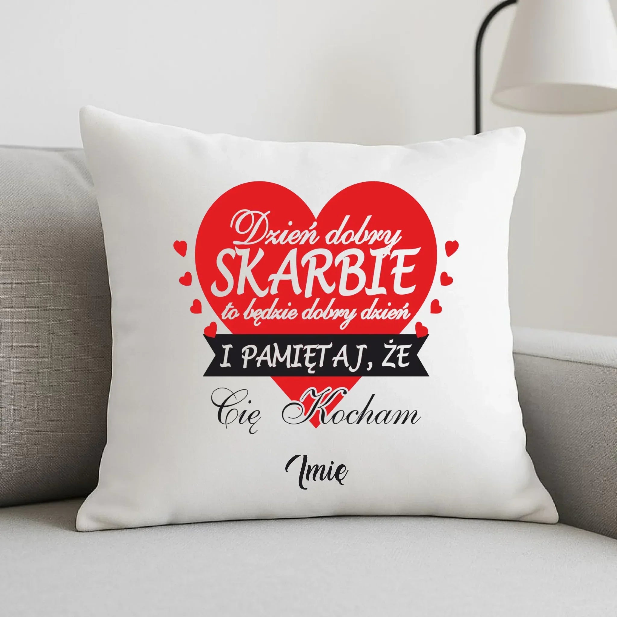 Poduszka dla par - Dzień dobry Skarbie - personalizowana W02 - StoryCups.pl