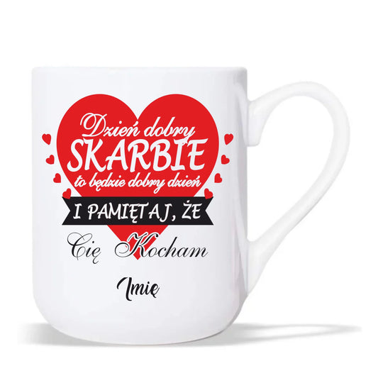Kubek elegant dla par - Dzień dobry Skarbie - personalizowany W02 - StoryCups.pl