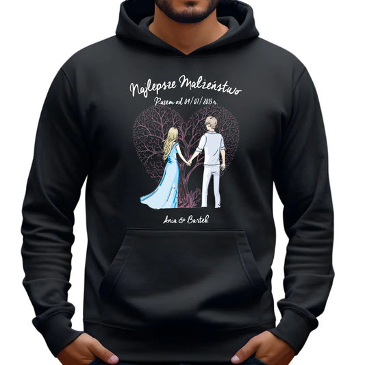 Bluza męska z kapturem - prezent dla męża Rocznica Ślubu - Najlepsze małżeństwo - personalizowana W03