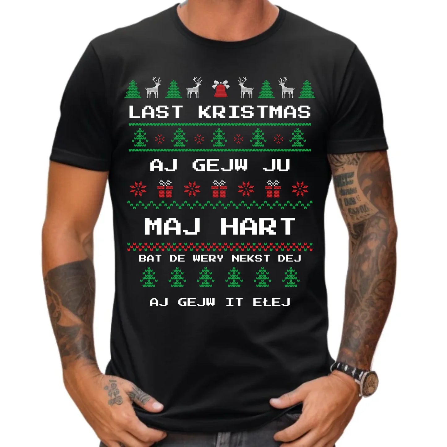 Koszulka męska świąteczna - Last kristmas aj gejw ju maj hart BN13
