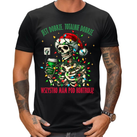 Koszulka męska świąteczna - Jest dobrze Wszystko mam pod kontrolą BN55