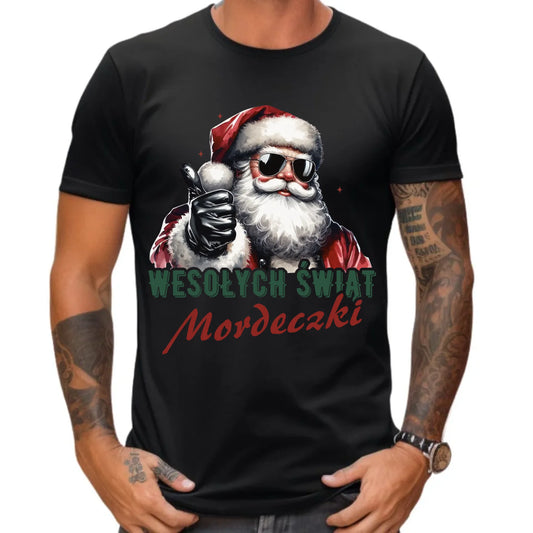 Koszulka męska świąteczna - Mikołaj Wesołych Świąt mordeczki BN65