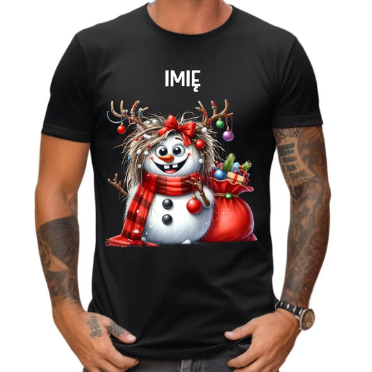 Koszulka męska świąteczna - Bałwanek - personalizowana BN70