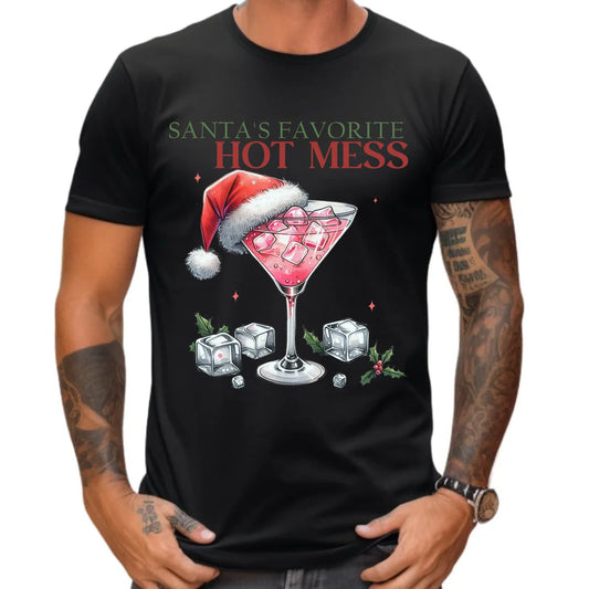 Koszulka męska świąteczna - Santa's favorite hot mess BN75