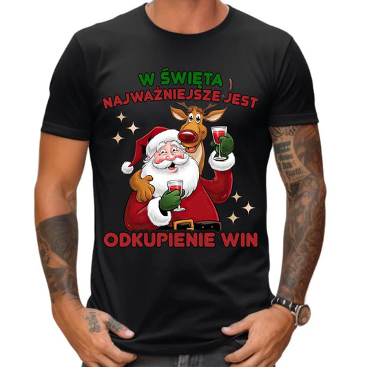 Koszulka męska świąteczna - W święta najważniejsze jest odkupienie win BN73