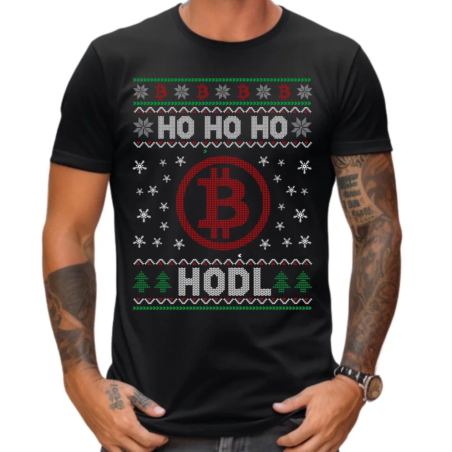 Koszulka męska świąteczna - Bitcoin - Ho Ho hodl BN103