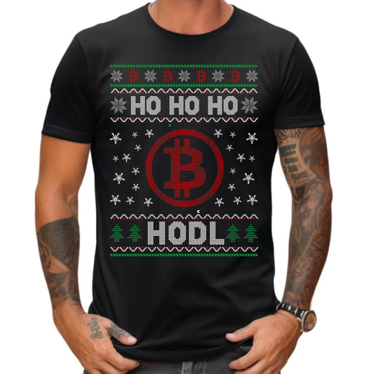 Koszulka męska świąteczna - Bitcoin - Ho Ho hodl BN103