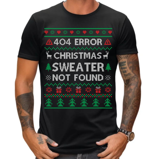 Koszulka męska świąteczna - Error 404 Christmas sweater not found BN107