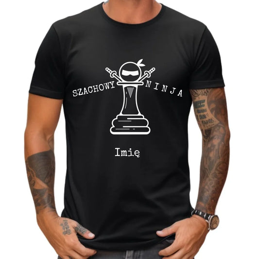 Koszulka męska dla szachisty - Szachowy ninja - personalizowana HSZ01