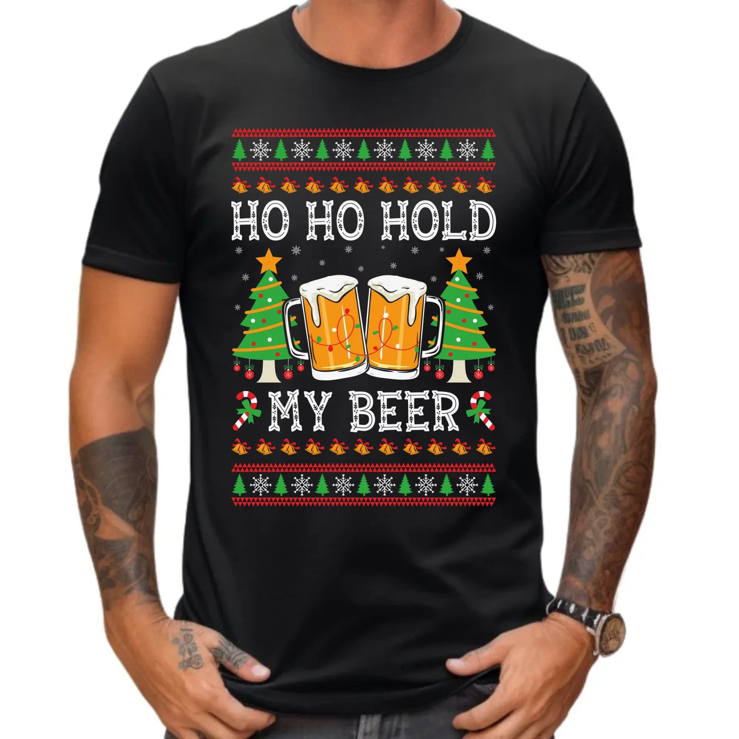 Koszulka męska świąteczna - Ho ho hold my beer BN131
