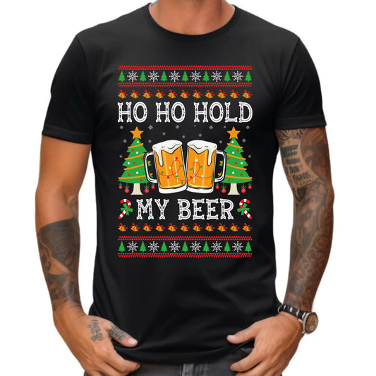 Koszulka męska świąteczna - Ho ho hold my beer BN131