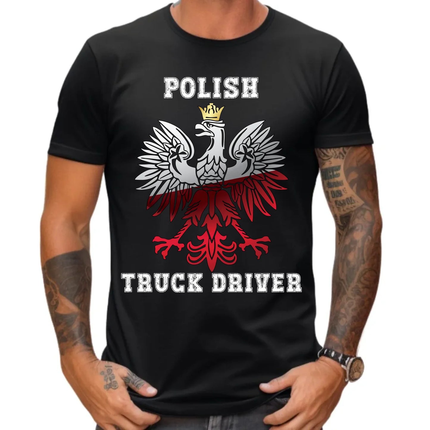 Koszulka męska dla kierowcy ciężarówki - Polish Truck Driver ZKT06