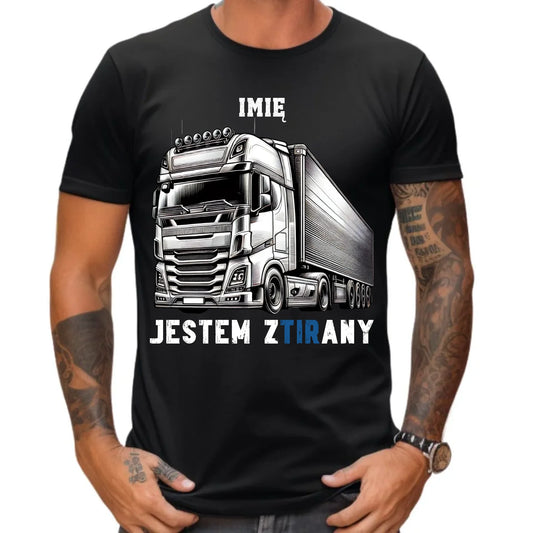 Koszulka męska dla kierowcy tira - Jestem zTIRany - personalizowana ZKT01