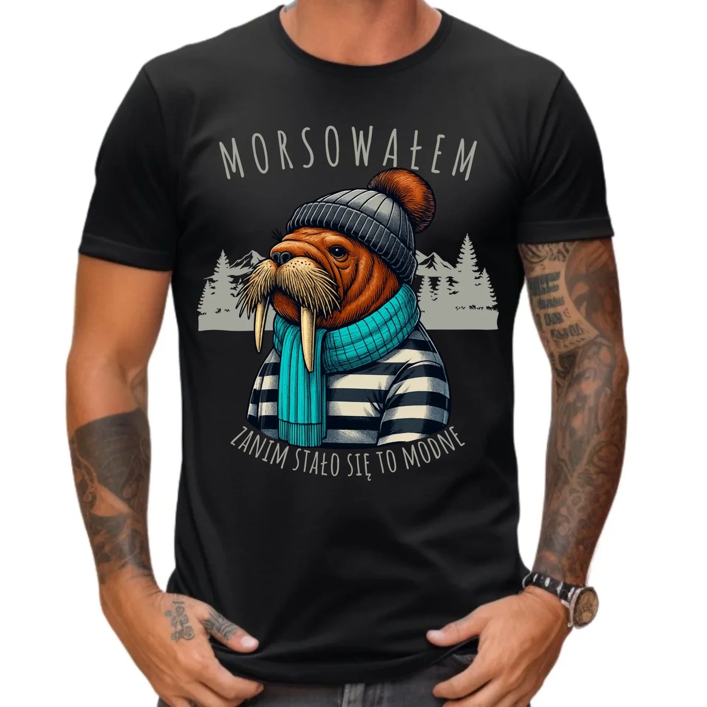 Koszulka męska - prezent dla morsa - Morsowałem zanim stało się to modne - Mors HM08