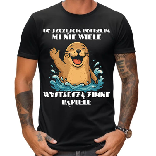 Koszulka męska - prezent dla morsa - Do szczęścia potrzeba mi nie wiele HM06 - StoryCups.pl