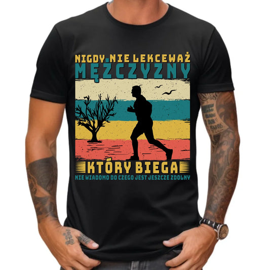 Koszulka męska dla biegacza - Nigdy nie lekceważ HB03