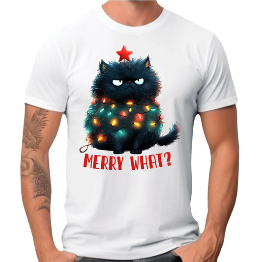 Koszulka męska świąteczna - Grumpy Cat Merry what? BN37